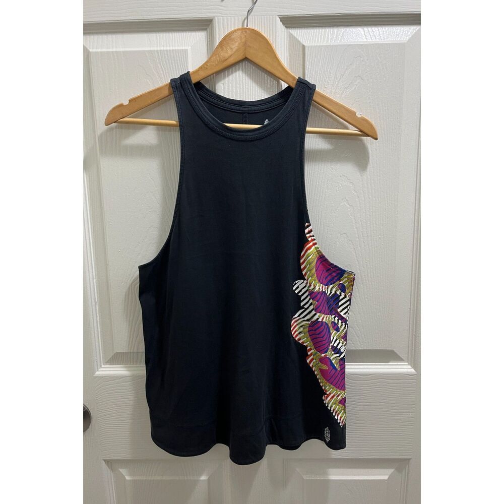 Free People Movement Inhale Tank Top Black Size XS Oversized (Rare) Graphic - Picture 3 of 12
